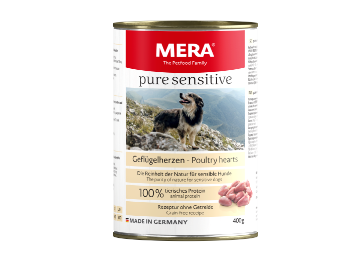 MERA Hunde-Nassfutter Pure Sensitive Meat Geflügelherzen 400 g